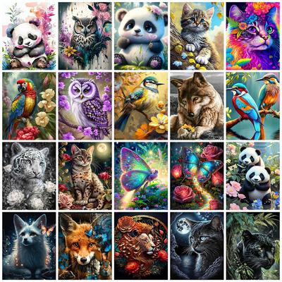Full Round Diamond Painting Animals Home Decor Embroidery Mosaic Butterfly Cat Handmade Gift Wall Art