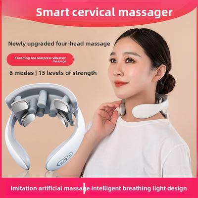 Cervikal Massager Nacke Axel och Nacke Massager Vibration Värmekompress Nacke Artefakt Rensning Ryggrad Intelligent Nackskydd