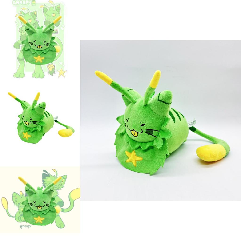 New Gnarpy Discovers The Internet Green Cat Robot Plush Toy Doll For Kids