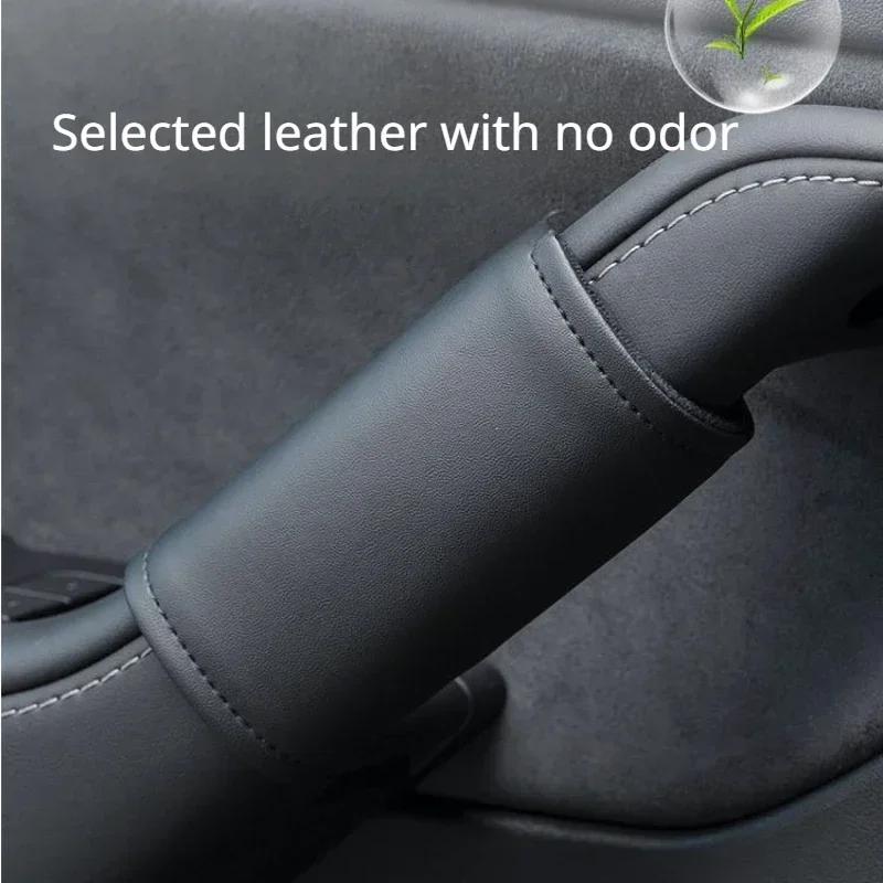 Door Inner Handle Protector Cover for Tesla Model 3 Model Y Juniper 2026 Leather Door Handle Gloves Car Interior Accessories
