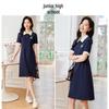 Chushen Women's Summer Contrast Polo Dress
