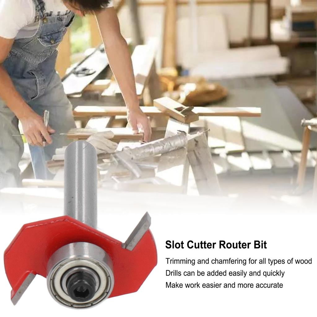Slot Cutter Router Bit Tungsten Steel Alloy Straight   Slotting Cutter 1/4 Shank