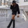 Fall Winter Women Jacket Turn-down Collar English Style Chest Pockets Windproof Outwear Single-breasted Solid Color Button Closure Commuting Daily