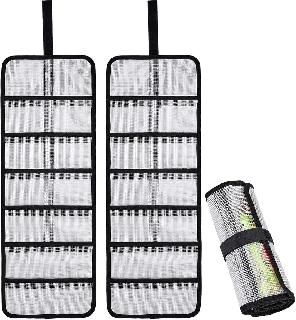Roll Up Fishing Lure Wraps Set-Durable Lure Bag 6 Pocket PVC Protective Cover Saltwater Hook Covers Fabric Lure Protector