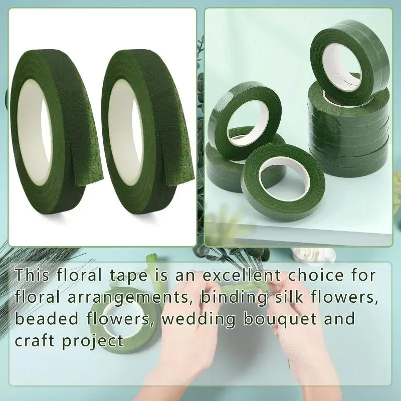 1/30Rolls Green Bouquet Floral Tapes Self-adhesive Stamen Wrapping Paper Tape DIY Flowers Decor For Florist Wedding Party Props