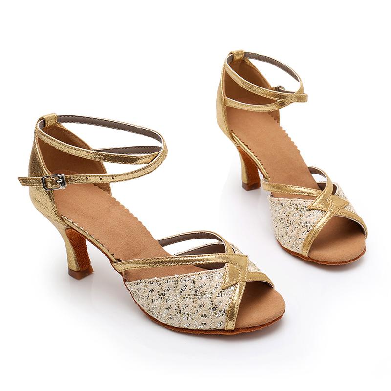 Boty pro latinskoamerické tance Dámské Sálové taneční boty s měkkou podrážkou Vysoké podpatky odolné proti opotřebení