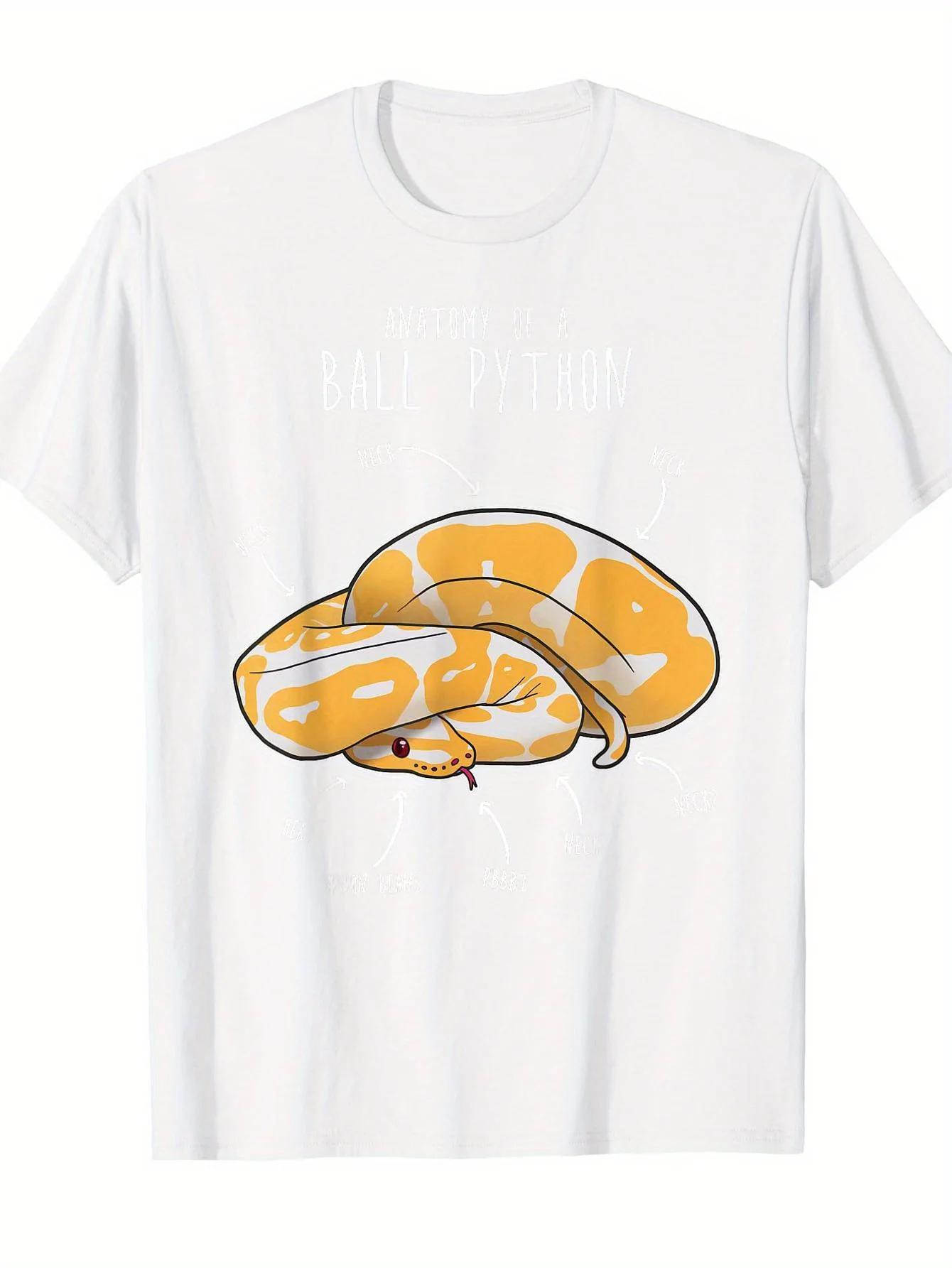 Anatomy of a Ball Python Graphic Tee Educational Snake Diagram Cotton TShirt S