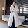 Winter New Warm Jacket Velvet Mink Coat Women's Whole Mink Environmentally Friendly Mink Fur Mid-length Coat