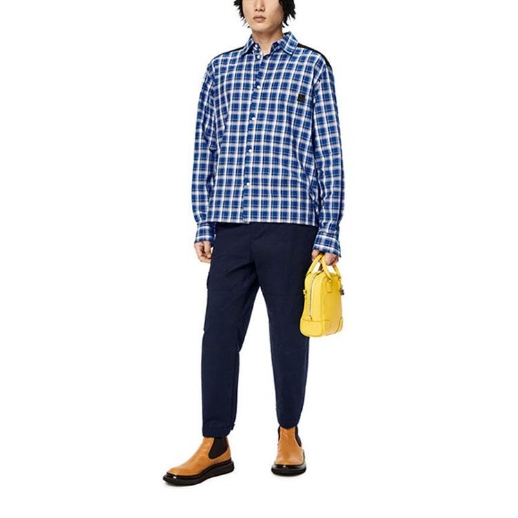 LOEWE Fleece Back Check Relaxed Fit Shirt H526Y05W94-1105