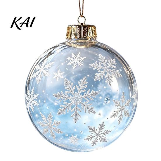 Decorative Hanging Balls Glowing Christmas Story Ornament, Light?Up Mini Holiday Scene Ball with Warm Living Room Ornaments LED Light, Clear Plastic