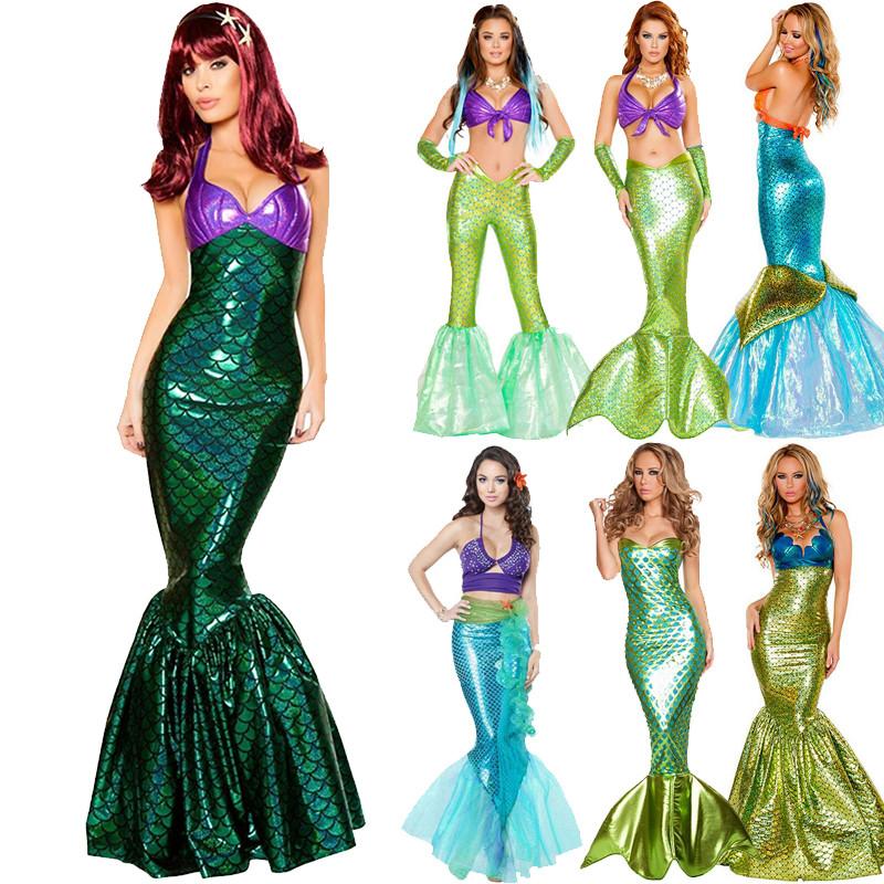 Captivating Floor Length Women Mermaid Costume Cosplay For Halloween And Parties