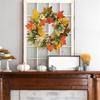 Artificial Wreath with Pumpkins Thanksgiving Wreath for Front Door, Window, Farmhouses, Indoor and Outdoor Decorations