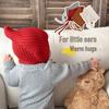 Kids' Winter Knit Elf Hat - Warm Red Wool with Ear Protection for Babies