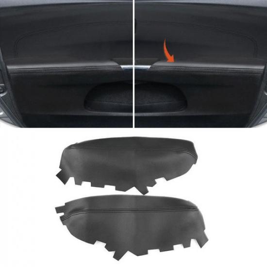 2*Black Leather Front Door Armrest Protection Cover For Toyota Avalon 2013-2018