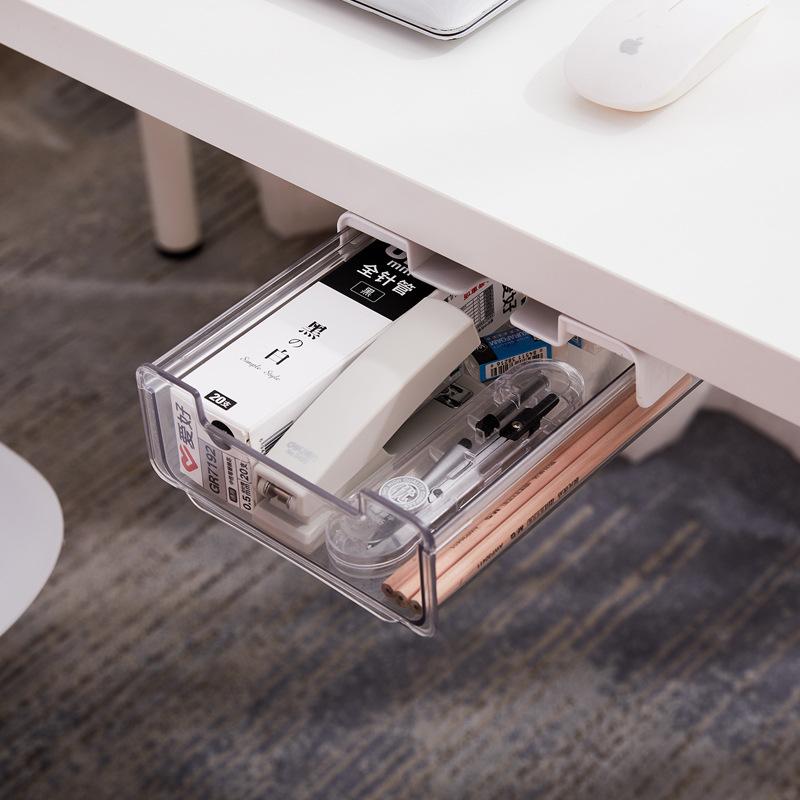 

Самоклеящийся лоток для карандашей под ящиком стола, скрытый органайзер для канцелярских принадлежностей, подставка для ручек, органайзер для хранения вещей в офисе и дома