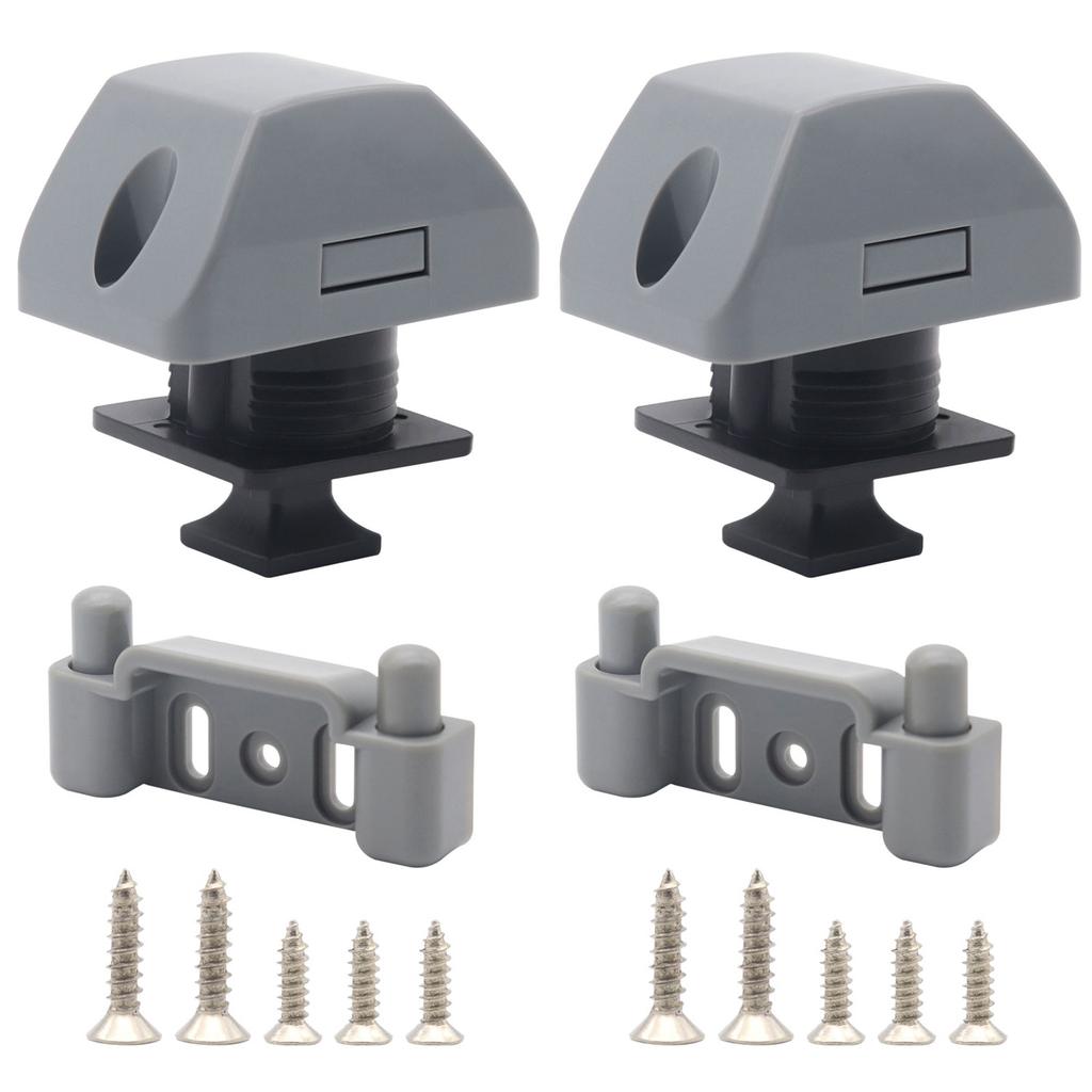 Square Button Latchs Push Lock Easy Installation Accessory for Motorhome Yacht Marine Cabinet Office Storage Engineered