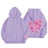 New Pink Blue Spider Web Printed Hoodie Hoodie Men's Women's Versatile Long Sleeve Comfortable Casual Warm Hoodies