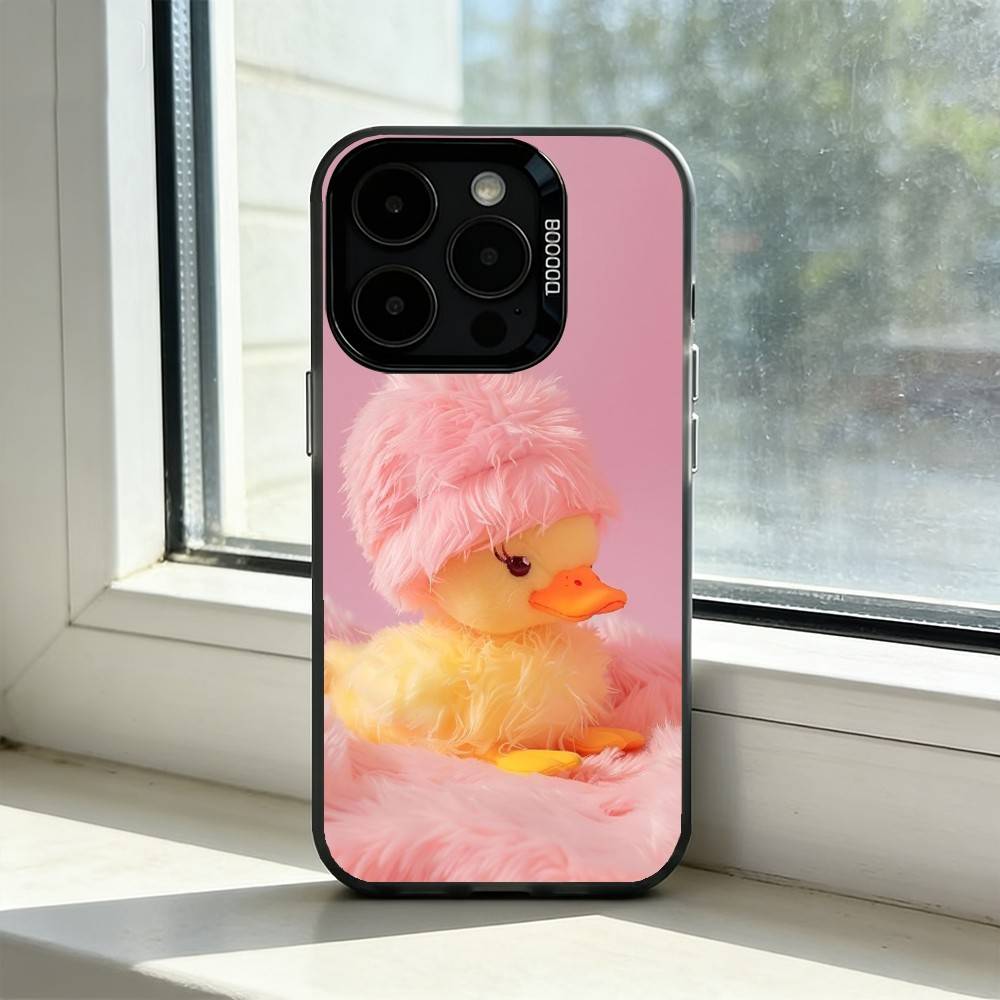 Cute Cartoon D-Duck Phone Case For iPhone 17,16,15,14,13,12,11 Plus,Pro Max,XS,Colorful Silver Phone case Funda Cover