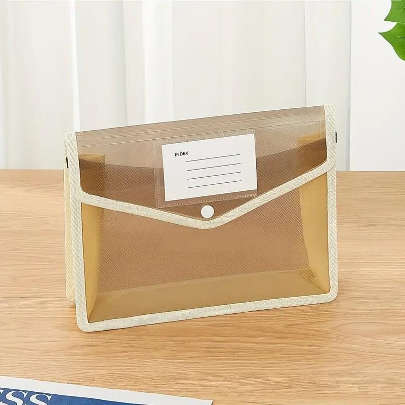 A4 Průhledná taška na dokumenty s patentním zapínáním, vodotěsná - Černá složka na dokumenty