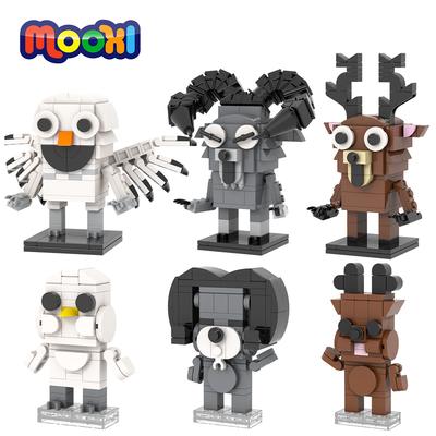 MOOXI MOC Gorąca Gra Horror 99 Nocy Figurka Zwierzę Jelenie Sowa Koza Model Klocki Budowlane Zabawka DIY Dla Dziecka Dorosłego Cegła Prezenty Urodzinowe