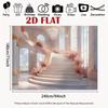 2D Fairytale Pink Staircase Backdrop 2D Flat Print Grand Palace Hall Background for Wedding Events