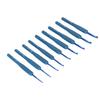9PCS Set Crochet Hooks Set Blue Ergonomic Soft Grip Crochet Hook Knitting Needle