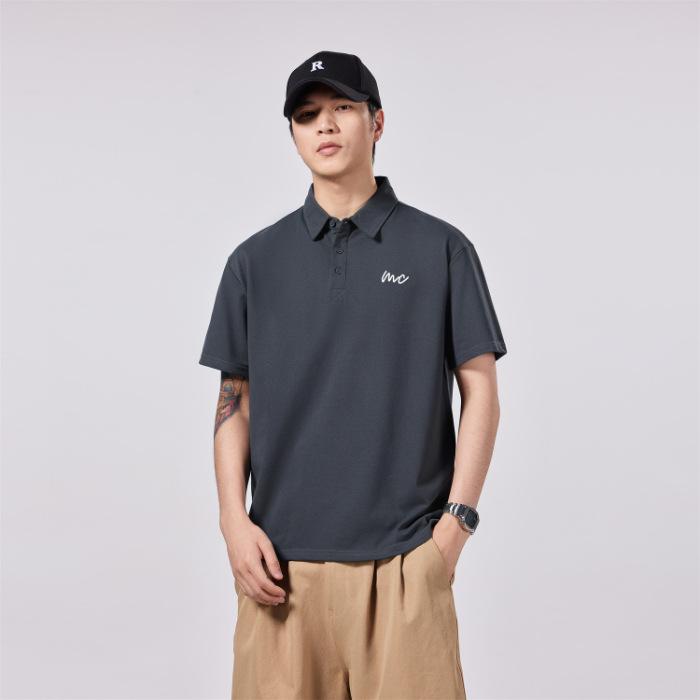 Men's Short-sleeved Letters POLO Shirt Men's Short-sleeved T-shirt Loose Lapel Summer New Style T-shirt