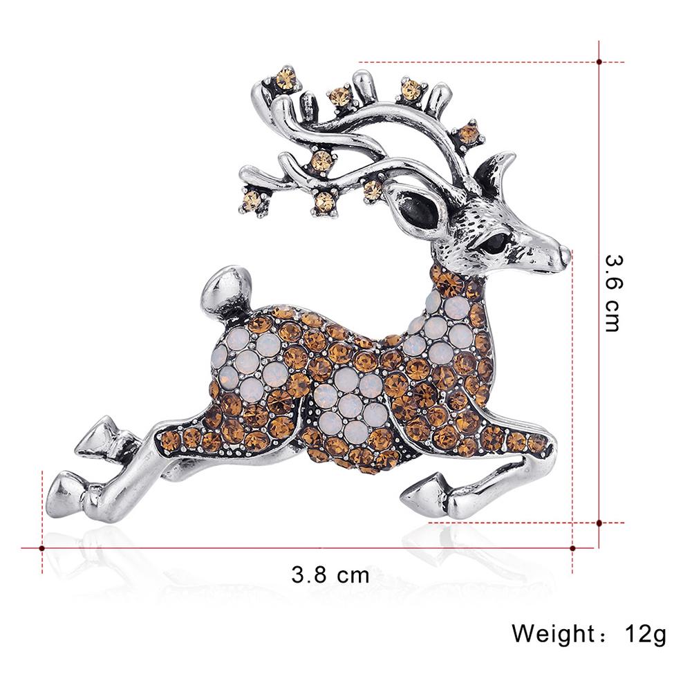 Women Lady Creative Cartoon Sika Deer Brooch Clothing Accessories Christmas Xmas Gift