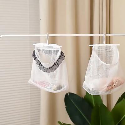 Space-saving 2 Styles Excellent Multipurpose Hanging Laundry Hamper Toy Clothes Mesh Bag Clothes Net Bag