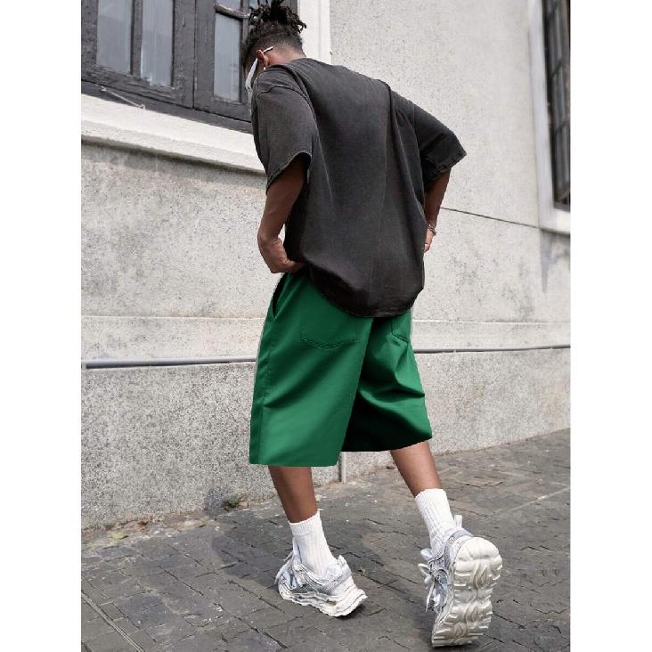 New Street Casual Shorts Men's Summer Tide Hip-hop High Street Loose Drawstring Sports Straight Shorts Male