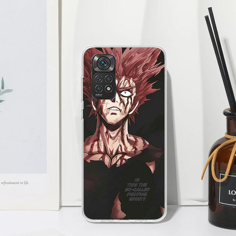One P-Punch-Man Garou Phone Case For Xiaomi Redmi Note 15 13 14S 14 Pro Plus 12S 11S 10S 12 11E 10 11T Art Fundas Back Cover Red