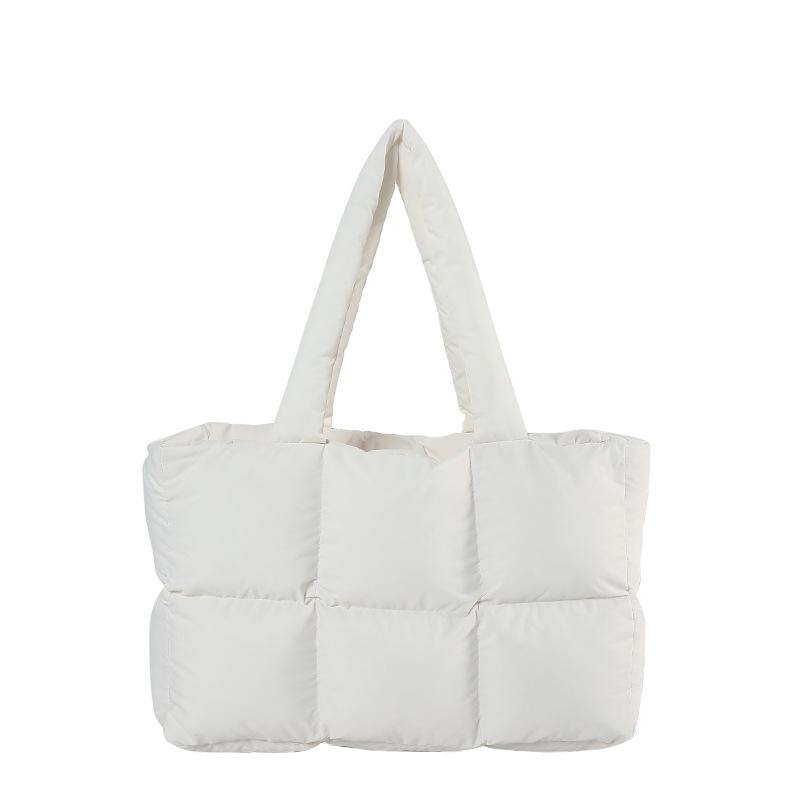 Puffy Tote Bag for Women Large Quilted Puffer Cloud Handbags Lightweight Soft Trendy Shoulder Satchel