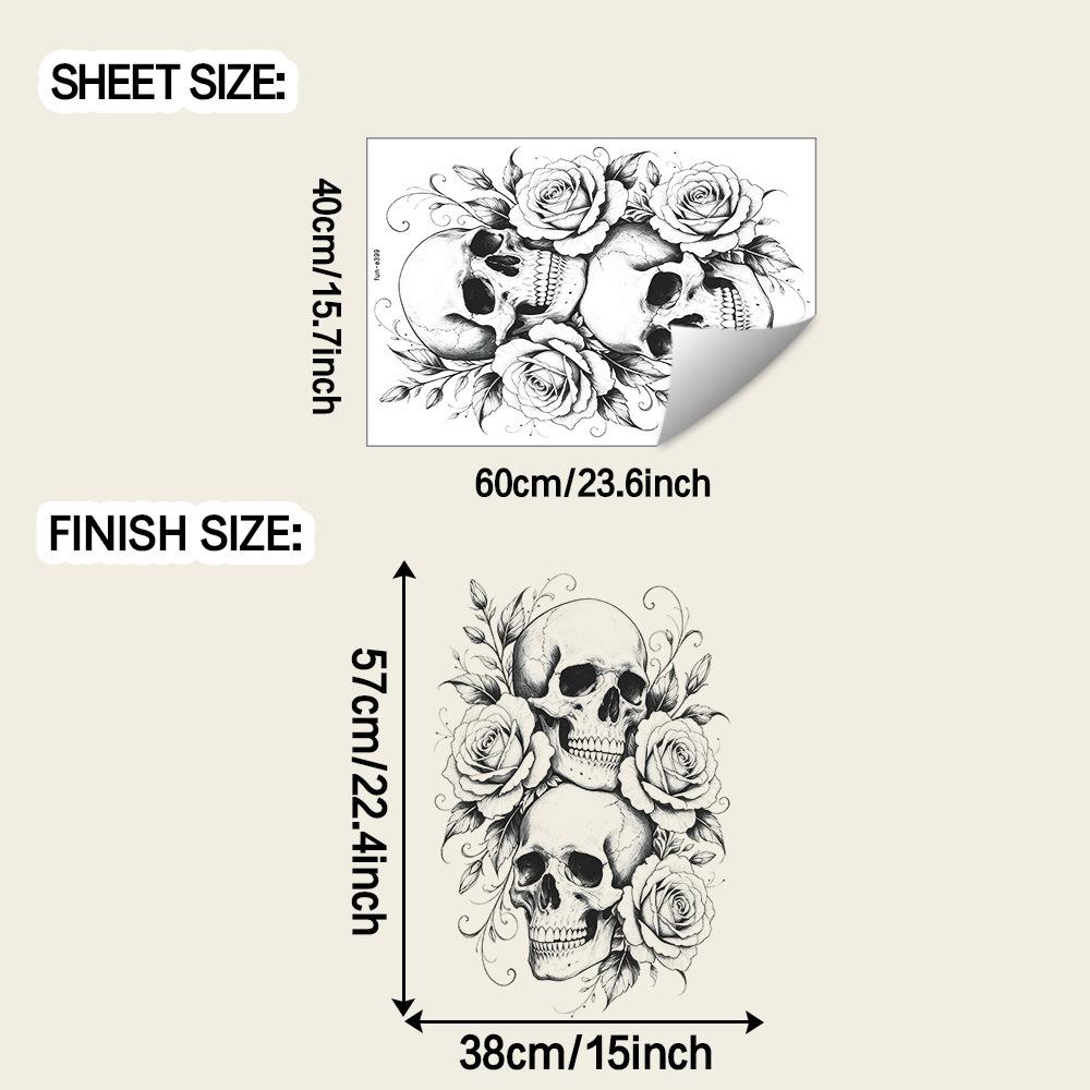 Halloween Skull Rose Flower Wall Decoration for Living Room and Home Wall Stickers