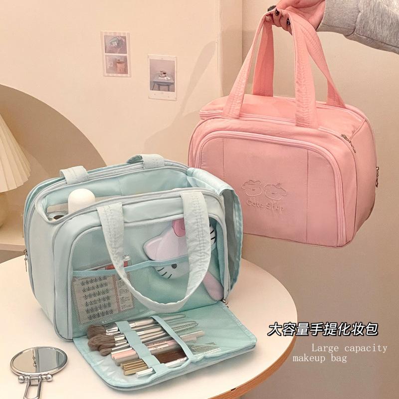 New Travel Toiletry Bag, Large Capacity, Portable, with Compartments for Organizing Skincare Products, and a Makeup Bag for Women
