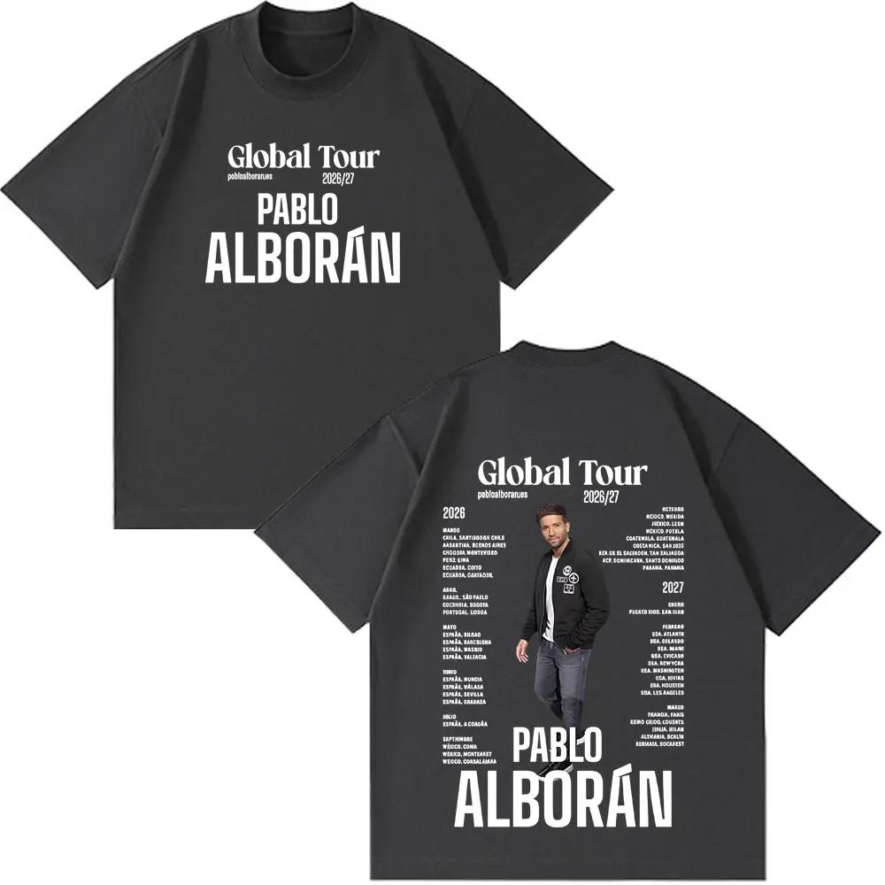 Pablo Alborn Global Tour Graphic Tshirt Vintage Latin Pop Concert Merch Unisex Oversized Crew Neck Cotton Short Sleeve Tee Top