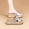 Summer Xiaoxiangfeng New Slope Heel Thick Bottom Height Cm Slippers Leisure Vacation Beach One-word Drag