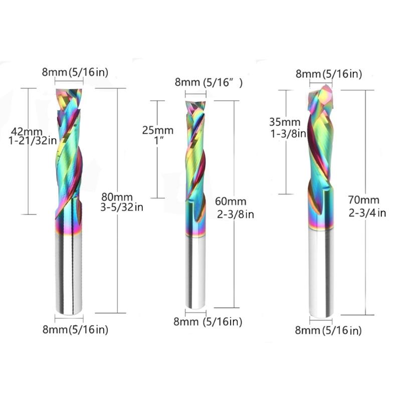 Alloy Router Bit 1/4inch Shank Collection Including Flat Ballnose V Shaped Cutters for Woodcraft Projects