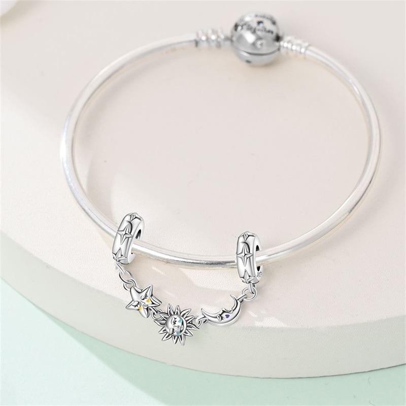 100% Copper Original Stars Moon Flower Safety Chains Spacer Beads Charms Fit 3Mm Bracelet Diy Jewelry Guardian Gift