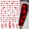 Nail Art Stickers Valentine's Day Romantic Red Heart English White French Line Adhesive Nail Stickers