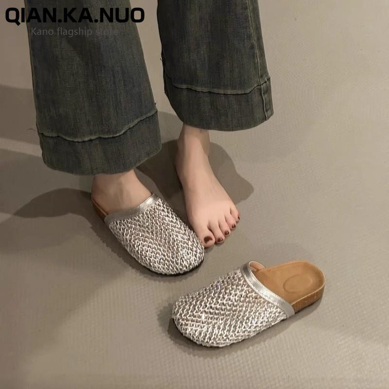 Fashion Female Shoes Slippers Soft Cover Toe Slides Fashion 2025 Comfort Summer Luxury Casual Leisure Slippers Casual Cover Toe Shoes Sl