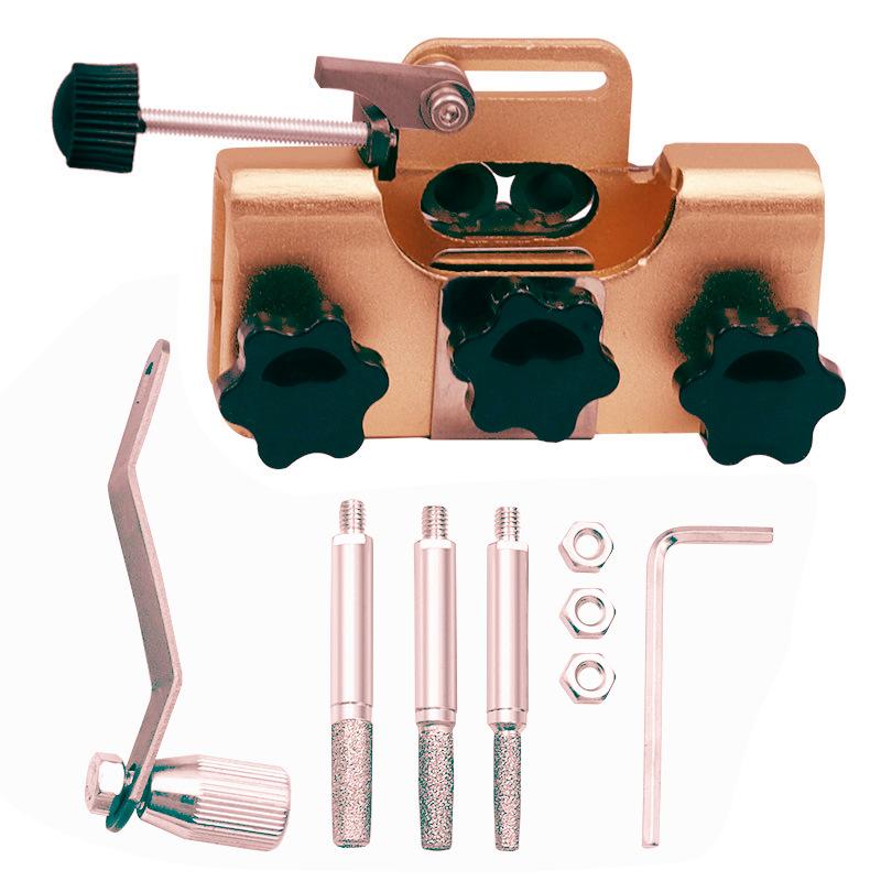 Chainsaw Sharpener Hand-Cranked Chainsaw Chain Sharpening Jig with 3Grinding Rod Portable Chainsaw Sharpening Tool for Chain Saw