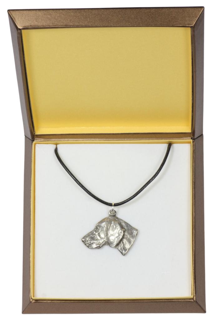Weimaraner, Grey Ghost – Dog Necklace In Gift Box, Silver-plated Locket for Dog Fan | Art-Dog