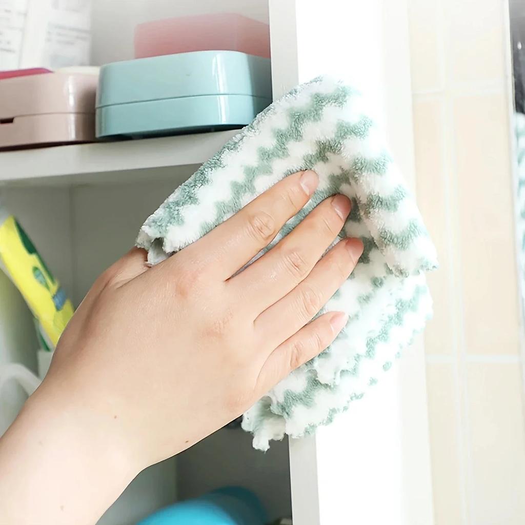 10pcs Coral Fleece Microfiber Dish Towels, Soft Absorbent Dish Cloths, Machine Washable Reusable For Kitchen, Bathroom,