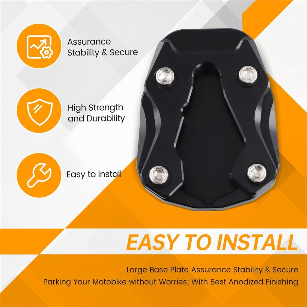 #558E Motorcycle Kickstand Extension Foot Side Stand Enlarge Plate Pad for CFMOTO 450MT 450 MT 2024 2025 Accessories,C (Black)
