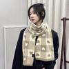 DUTRIEUX Knitted Heart Plaid Scarf
