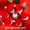 100-pack Mini Jul Tomte Flaskhattar, Lollipophattar, Jul Lollipop Godis Omslag Hatt, Godistoppar Jullov Pa