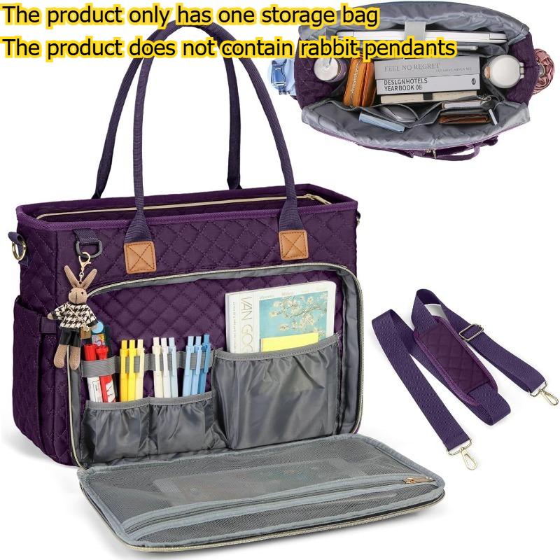 

1pcs Teacher Handbag Laptop Bag Outdoor Travel Daily Commute Single-Shoulder Briefcase Spacious Work & Travel Tote 42x15x32cm фіолетовий