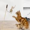 Wood Cat Toys Interactive Games Cats Stick Chaser Wand Toy Catnip Filling Improve Pet Relationships for Kitten Playing Supplies