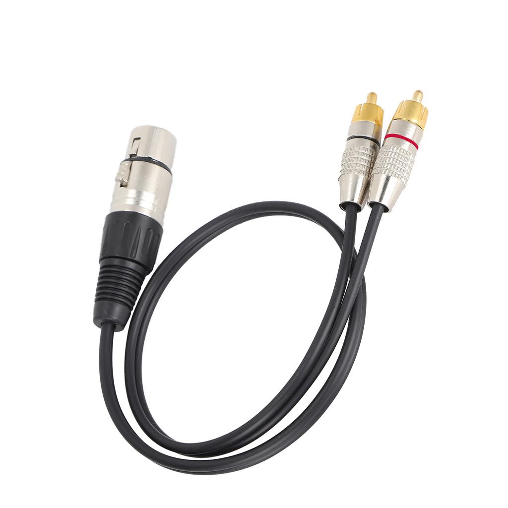 Audio Splitter 1 XLR Female Plug to 2 RCA Male Plugs Cable for Home Theater and Professional Audio Equipment