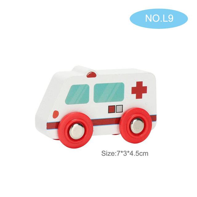 Small Wooden Scene Car Toys Magnetic Train Toy Truck Fit All Kinds Wooden Railway Train Track Children Gifts